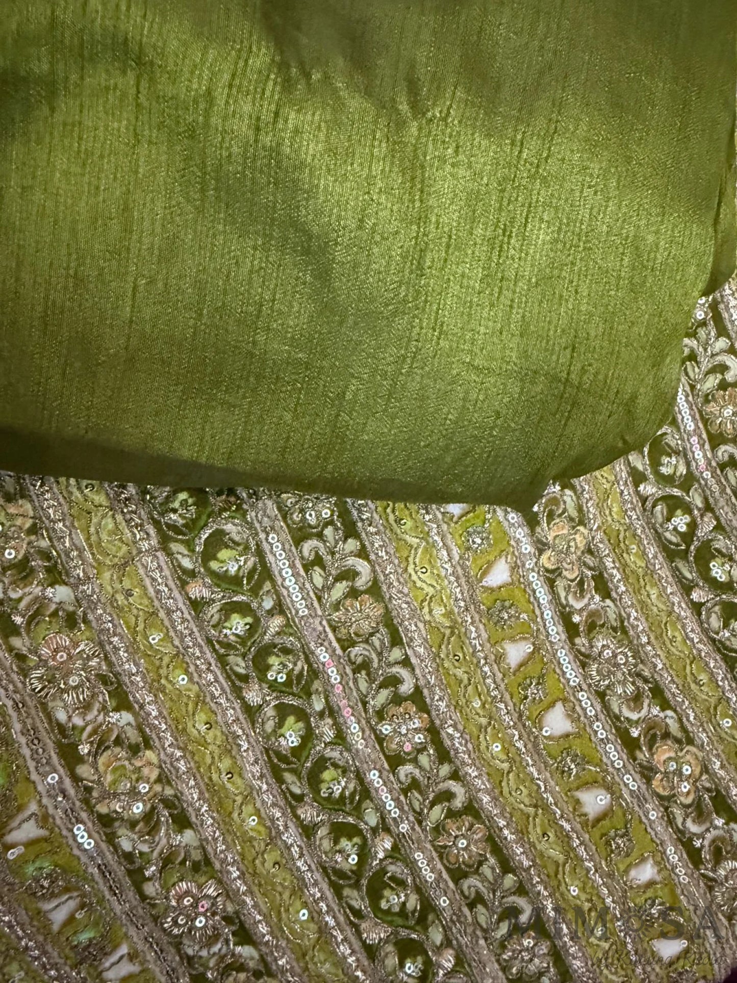 Bambar silk Kurta - with embroidered position print pants all lined with cotton silk