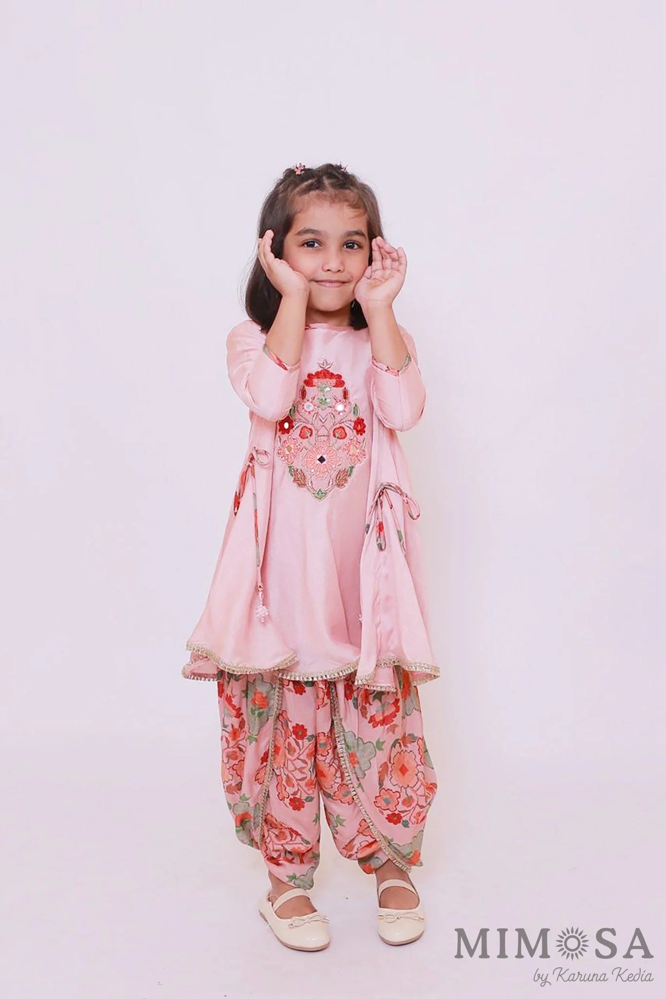 Bambar silk kurti with printed pure muslin tulip pants