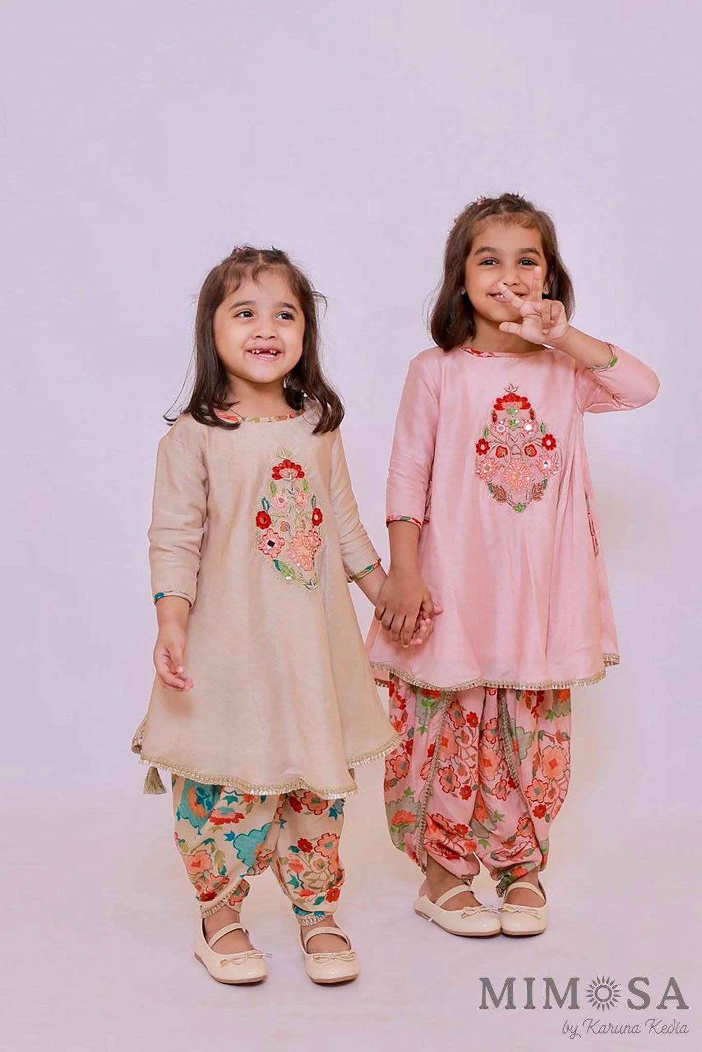 Bambar silk kurti with printed pure muslin tulip pants