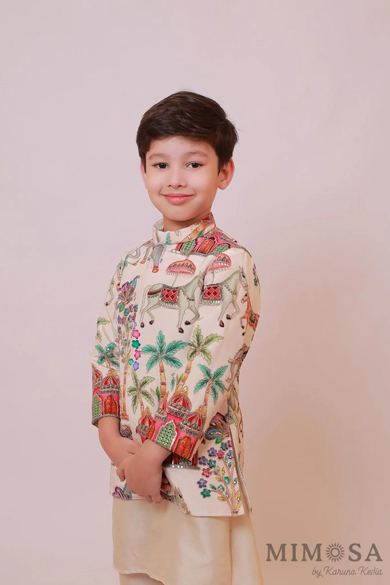 Baraat Sherwani with Bambar silk kurta and pajama