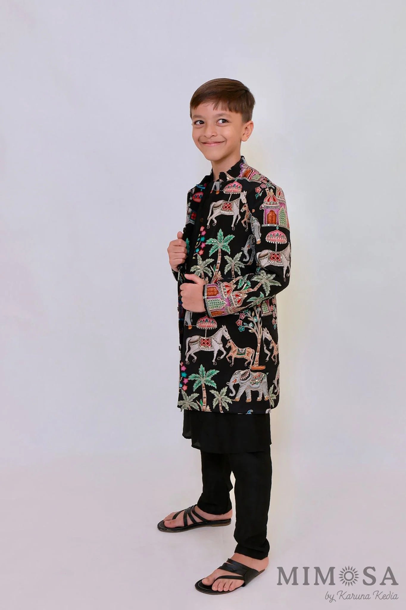 Baraat Sherwani with Bambar silk kurta and pajama