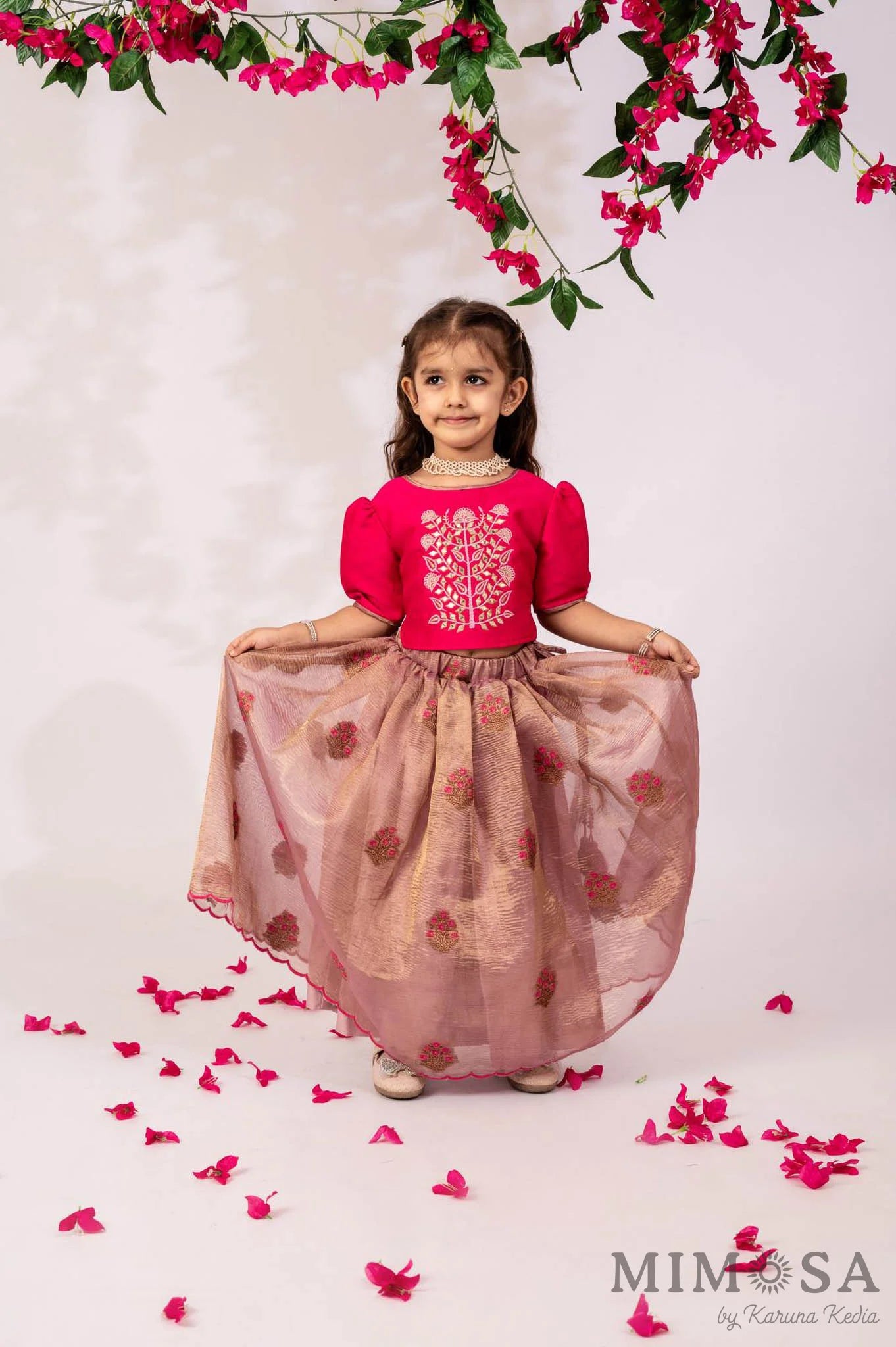 Crushed tissue lehnga set