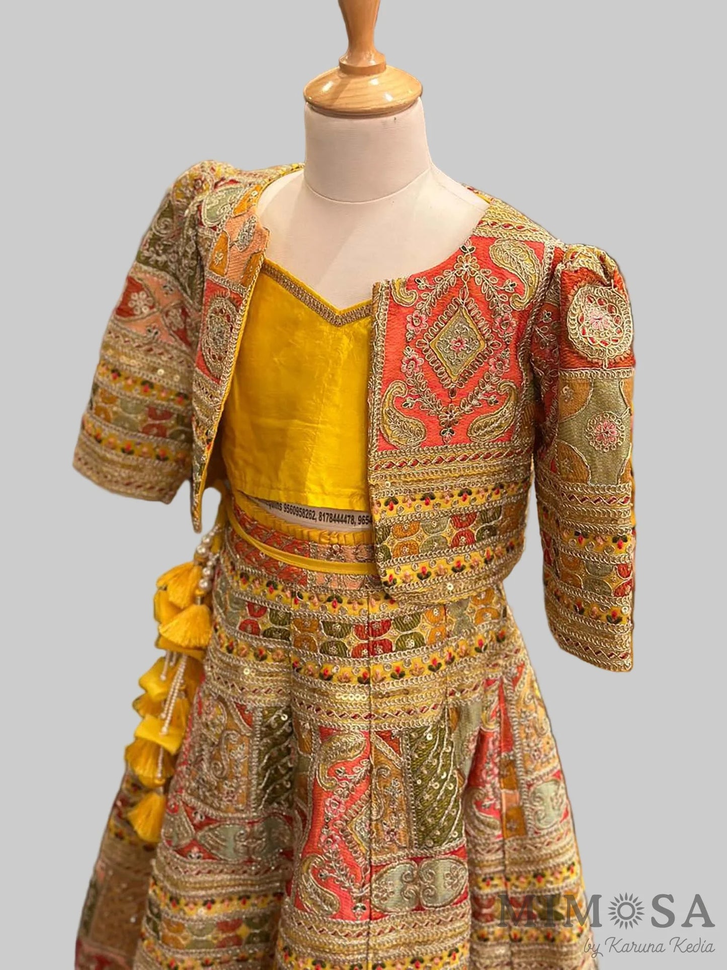 Heavy Embroidered lehnga With Matching Embroidered Jacket and with plain strap top