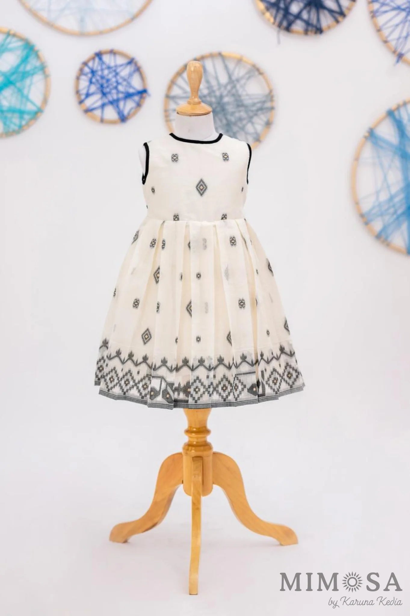 Jamdani frock with bow detailed back