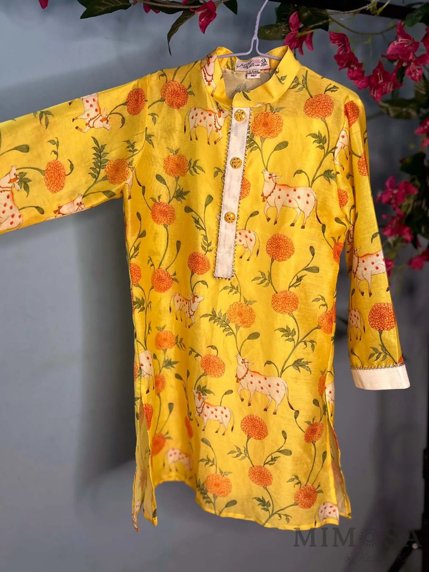 Pichwai print Kurta in pure Chanderi with the bottom