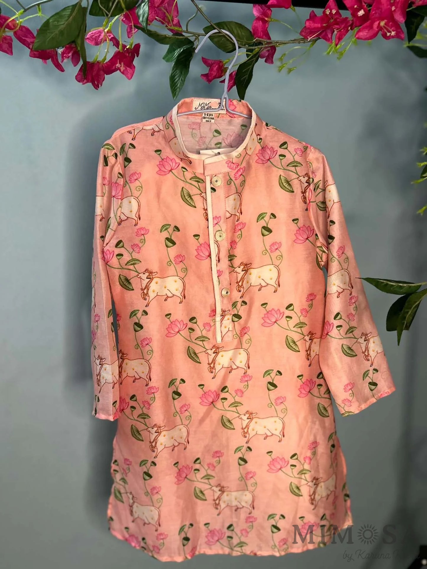 Pichwai print Kurta in pure Chanderi with the bottom