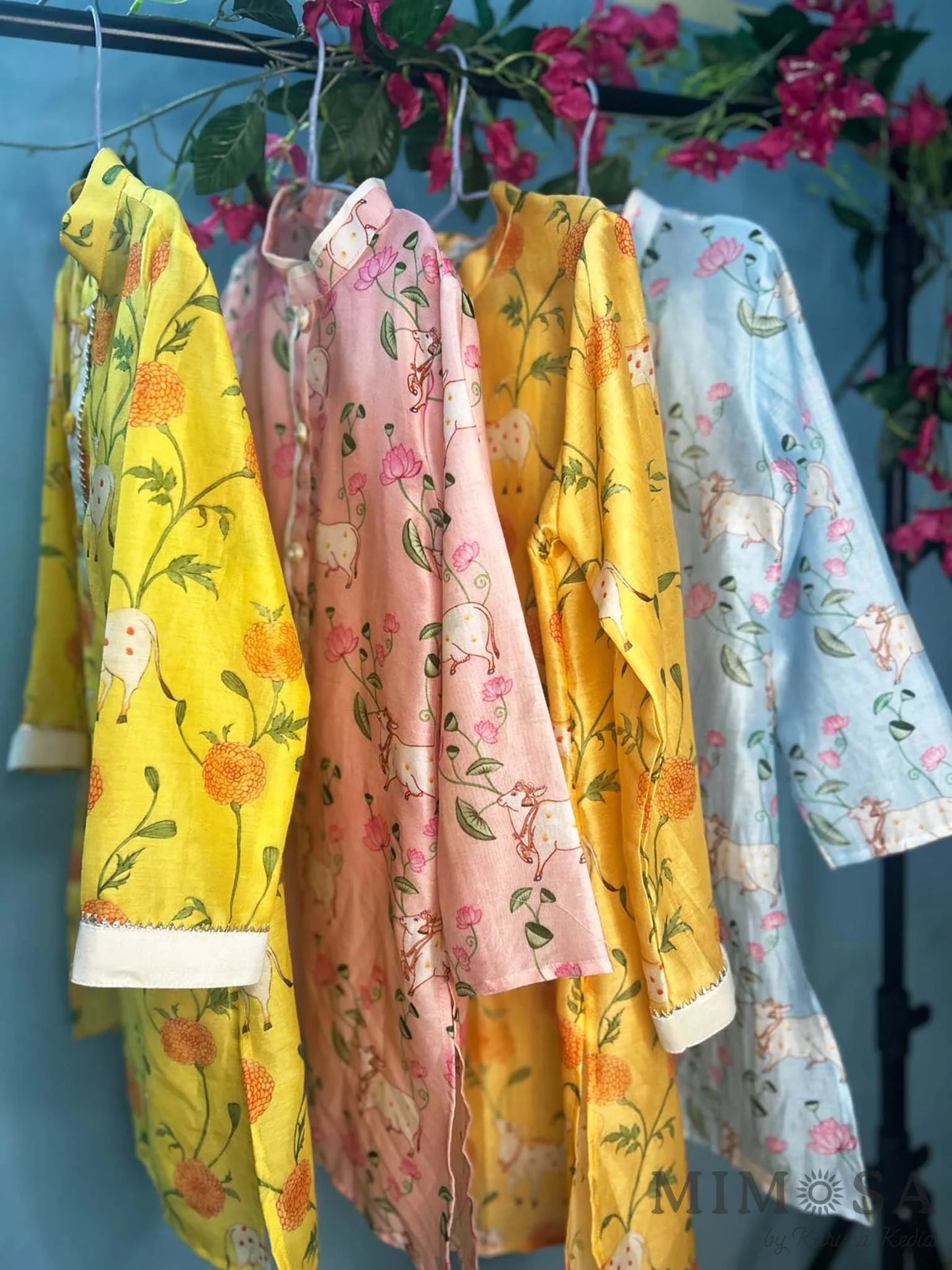 Pichwai print Kurta in pure Chanderi with the bottom