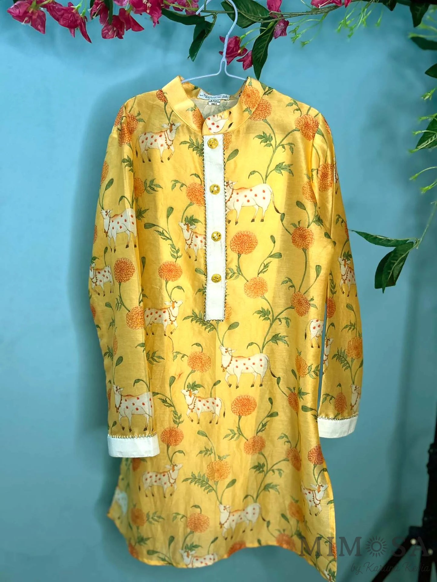 Pichwai print Kurta in pure Chanderi with the bottom