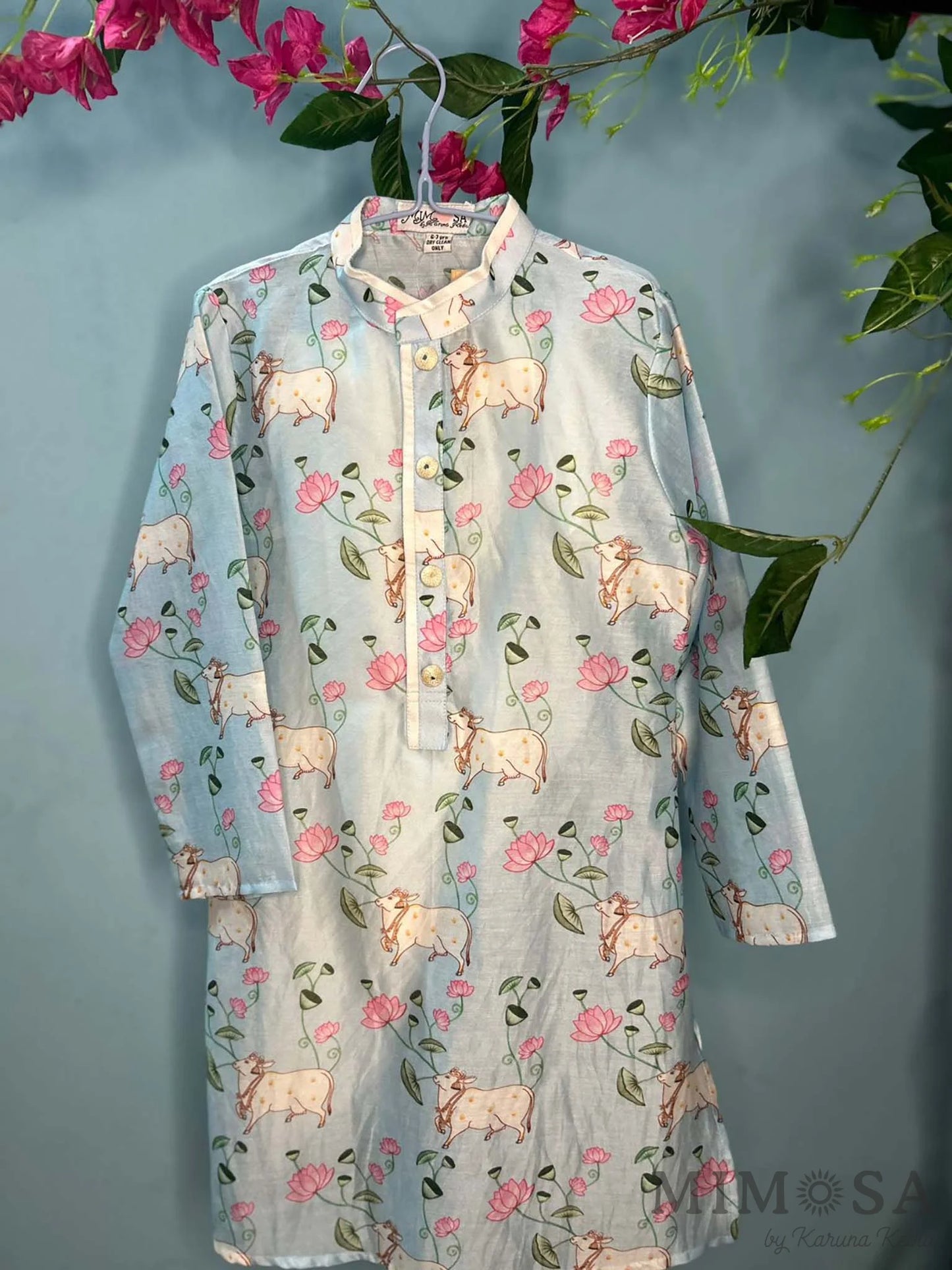 Pichwai print Kurta in pure Chanderi with the bottom