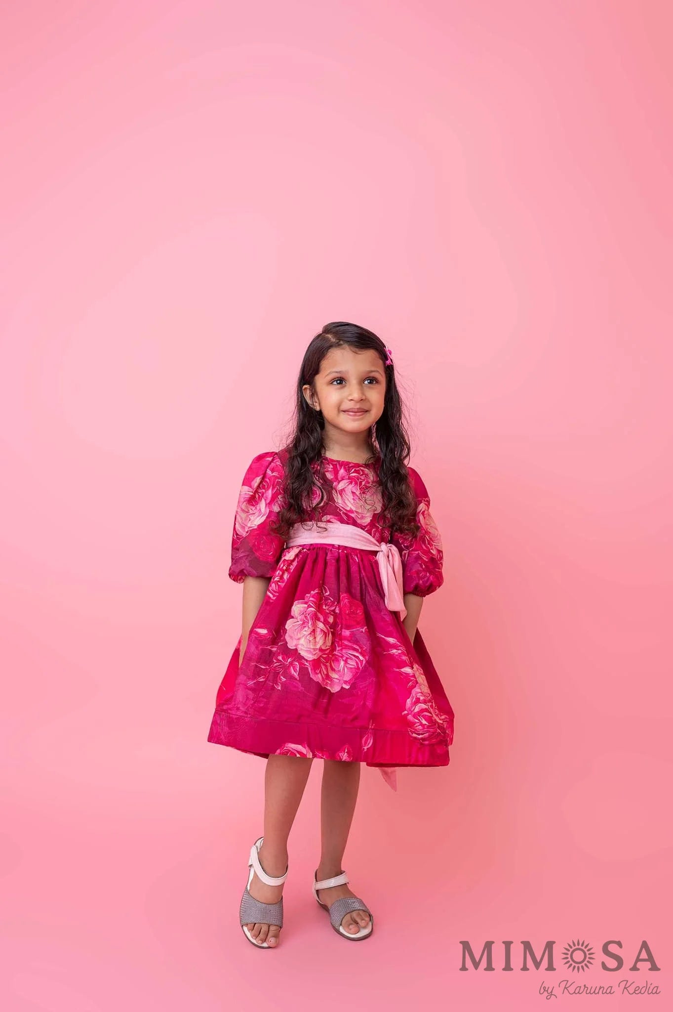 Pink rose volume frock