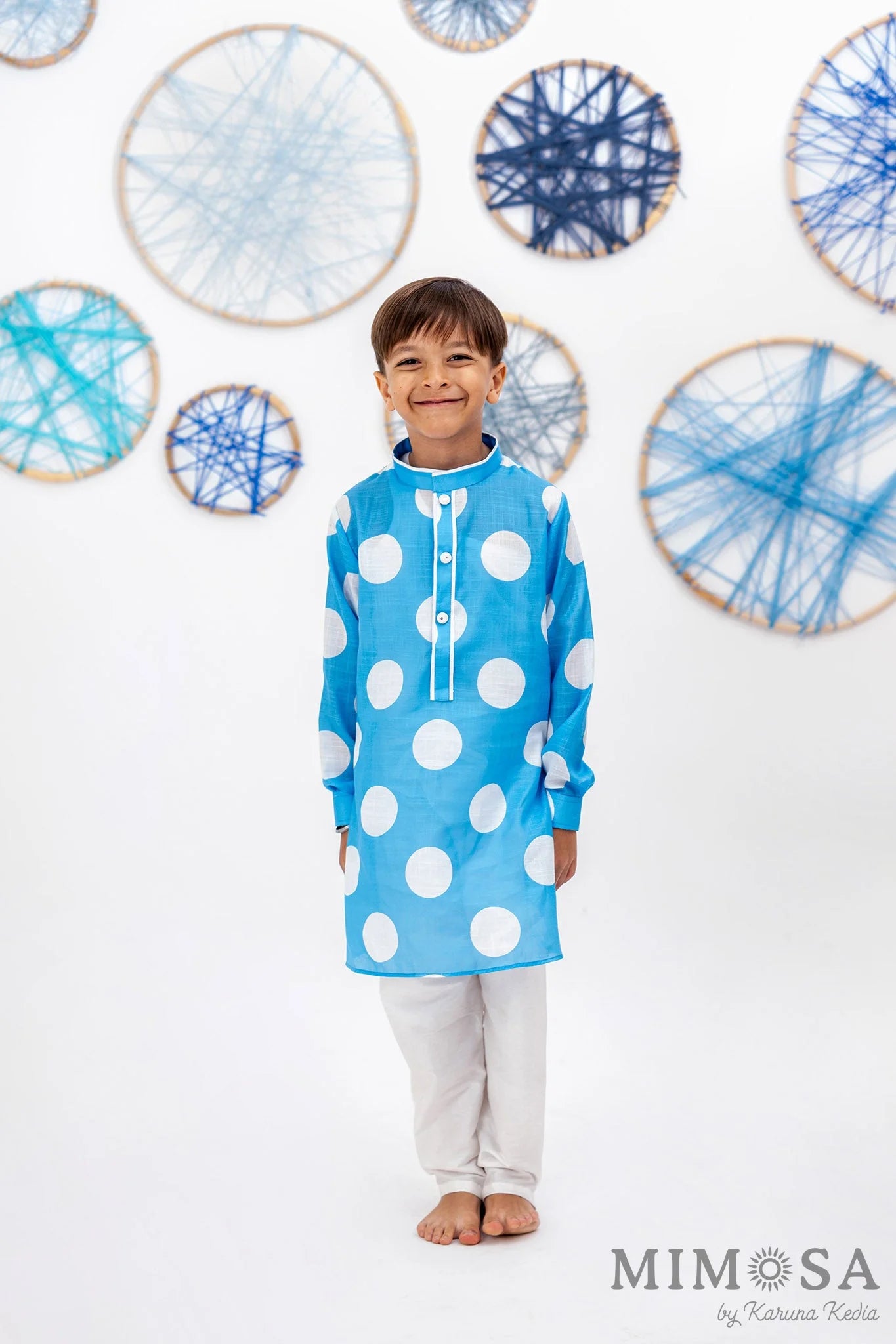 Polka dots kurta with pyjama