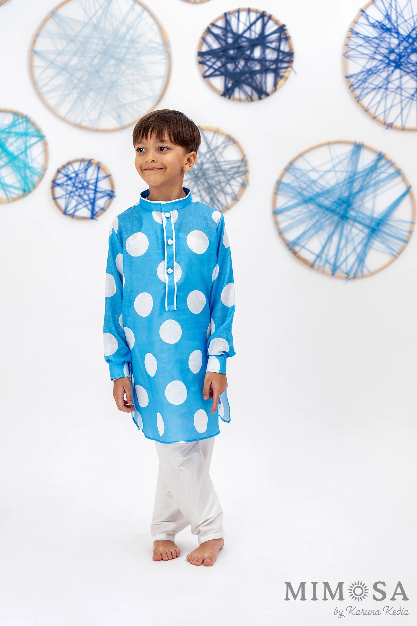 Polka dots kurta with pyjama