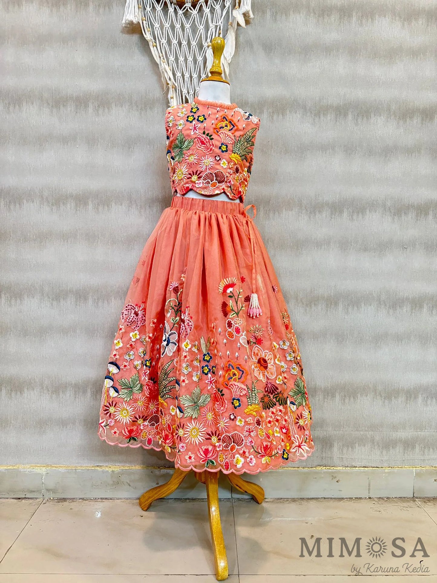 Spring organza lehnga set with cotton silk lining