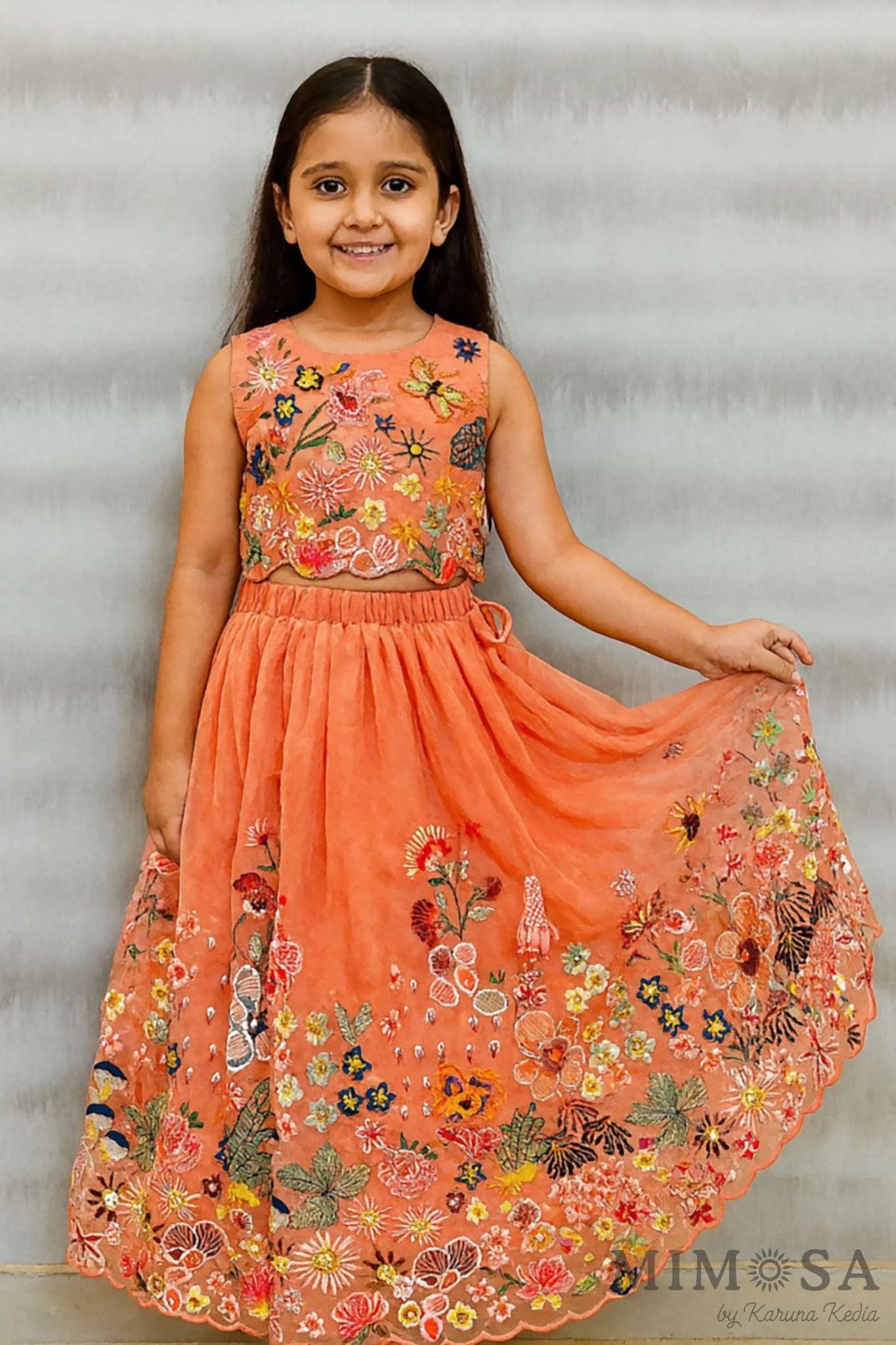 Spring organza lehnga set with cotton silk lining