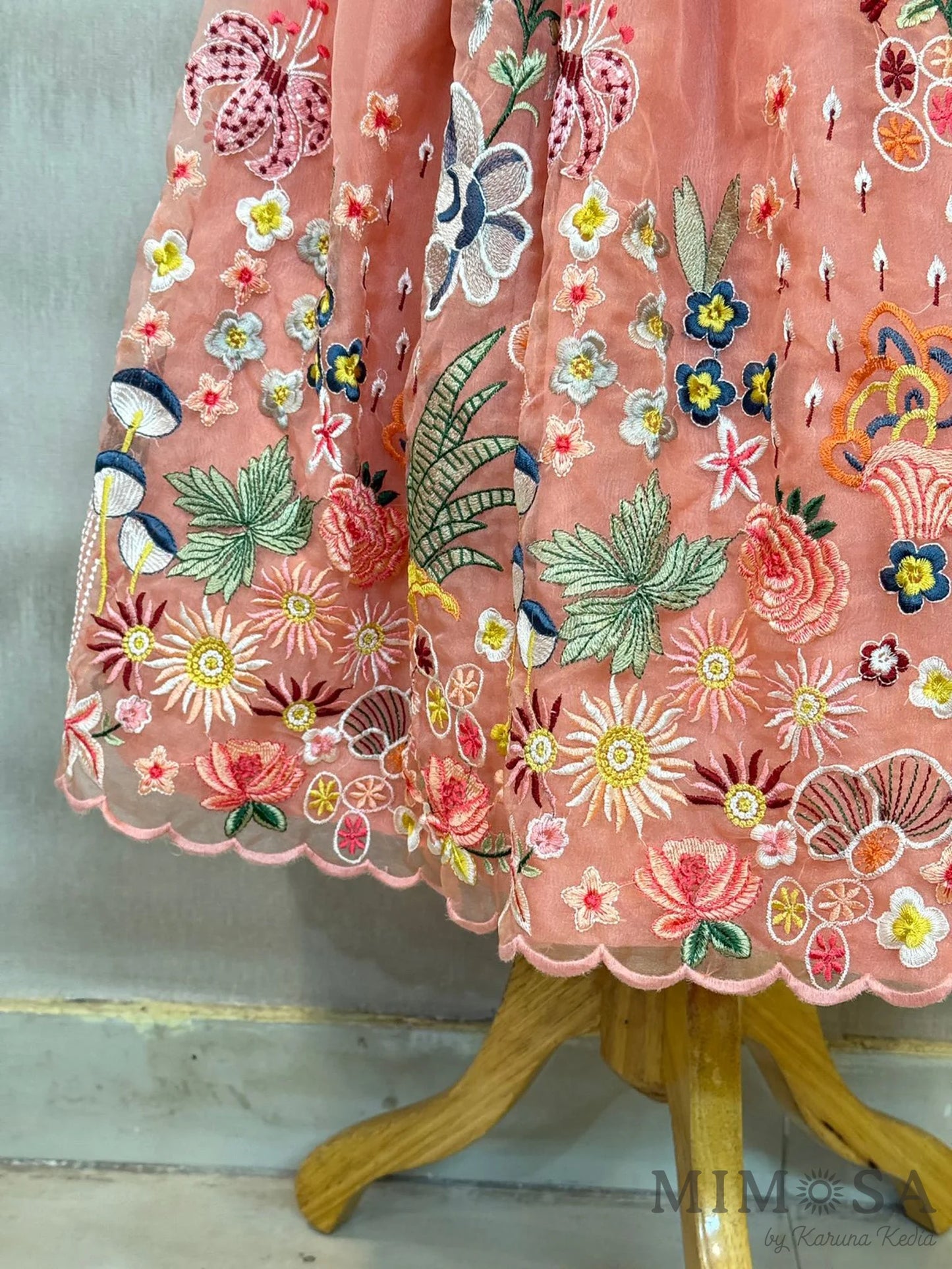 Spring organza lehnga set with cotton silk lining