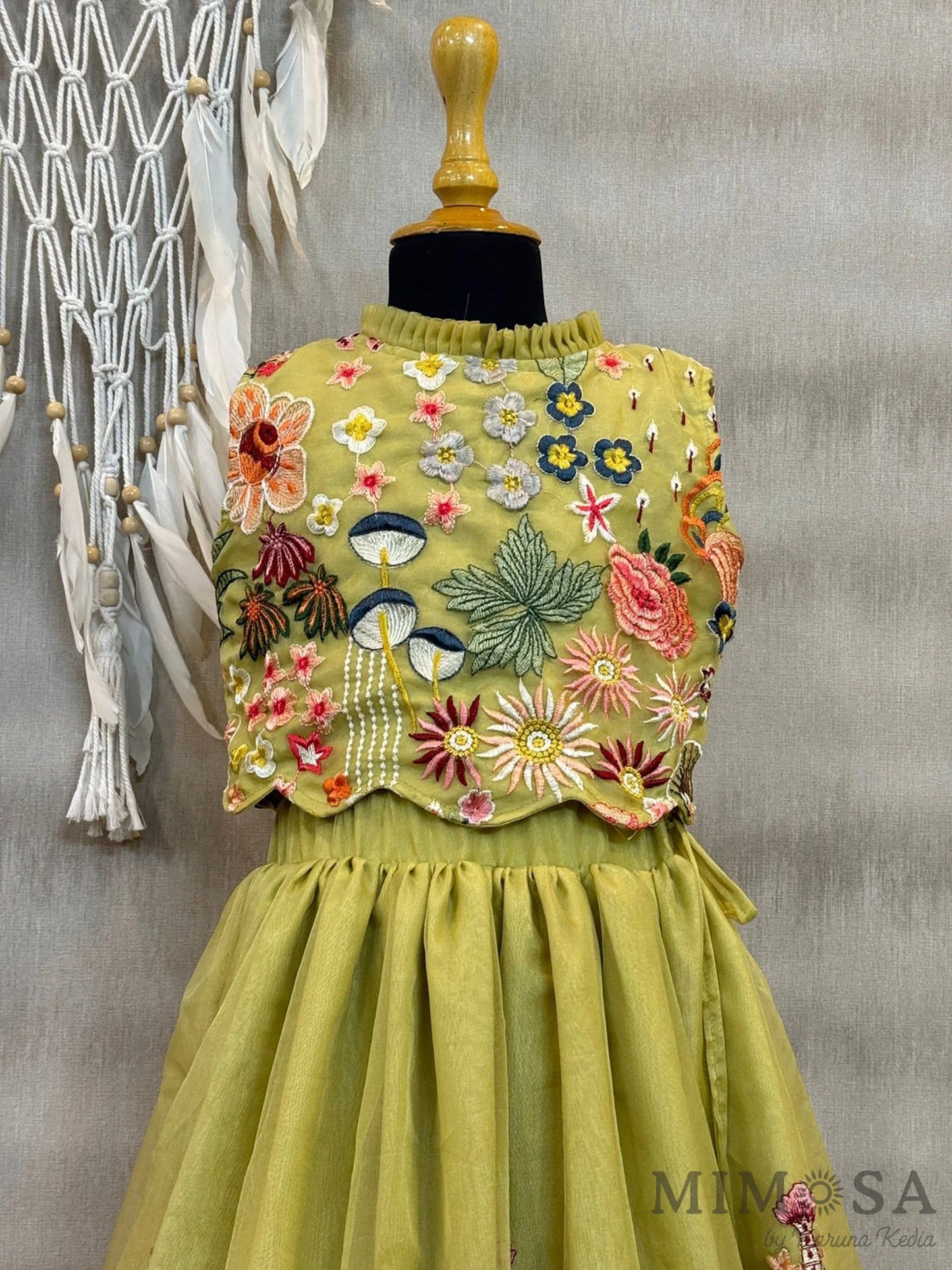 Spring organza lehnga set with cotton silk lining