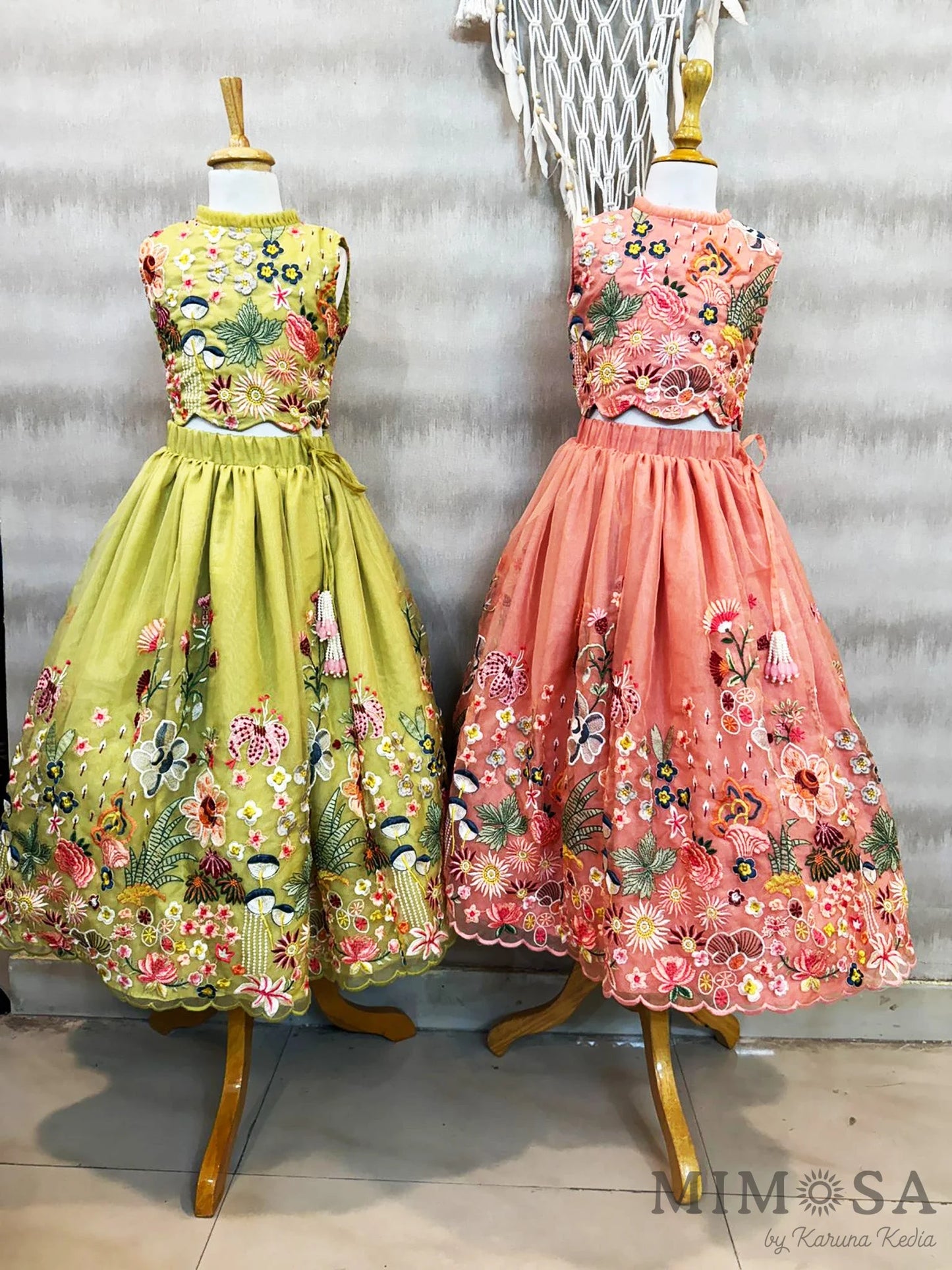Spring organza lehnga set with cotton silk lining