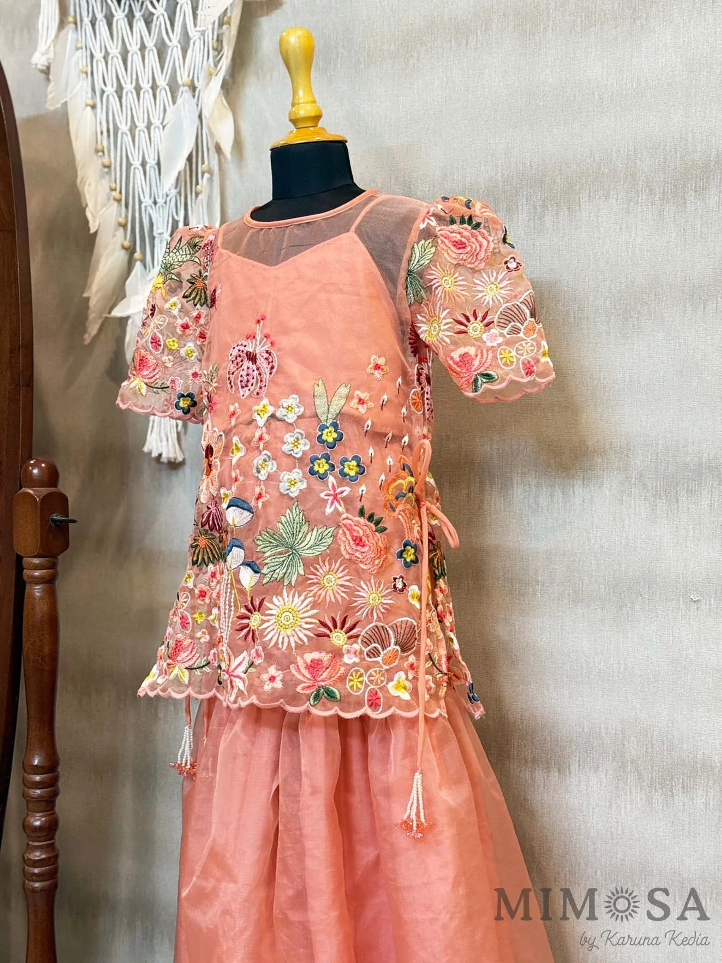 Spring sharara set with crop top