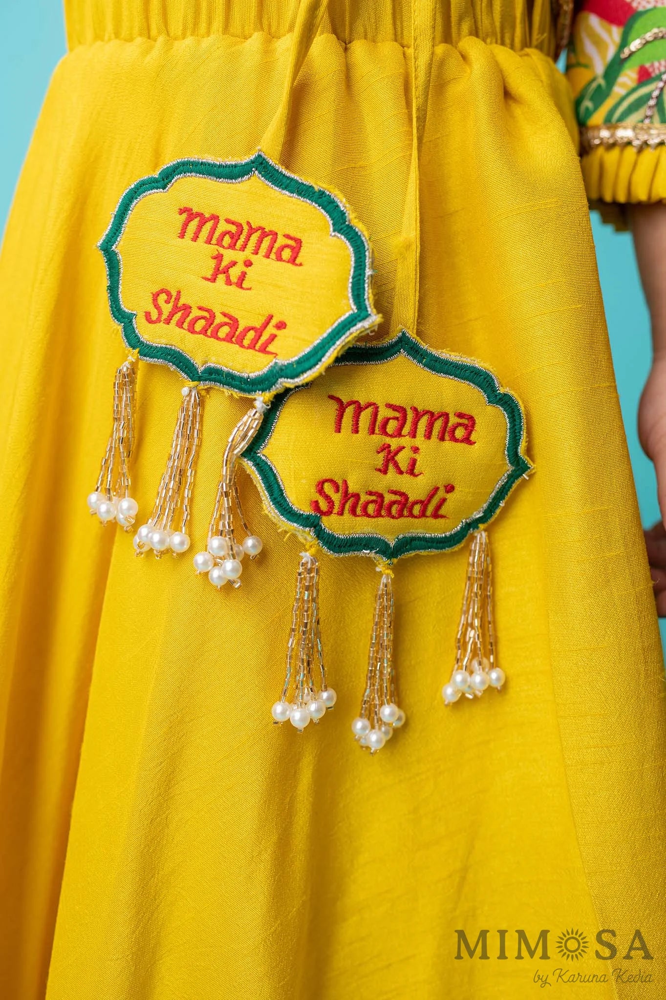 Yellow "mama ki shaadi" lehenga
