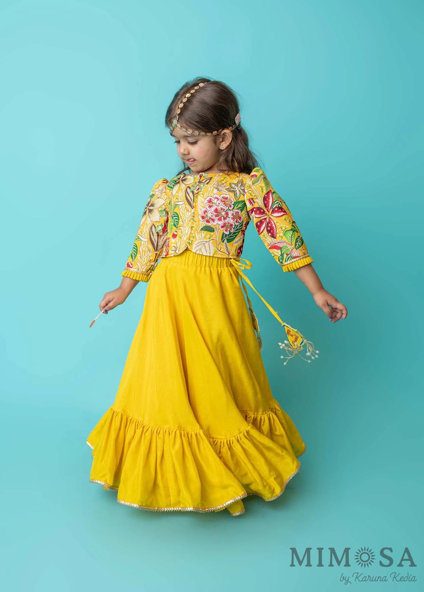 Yellow "mama ki shaadi" lehenga
