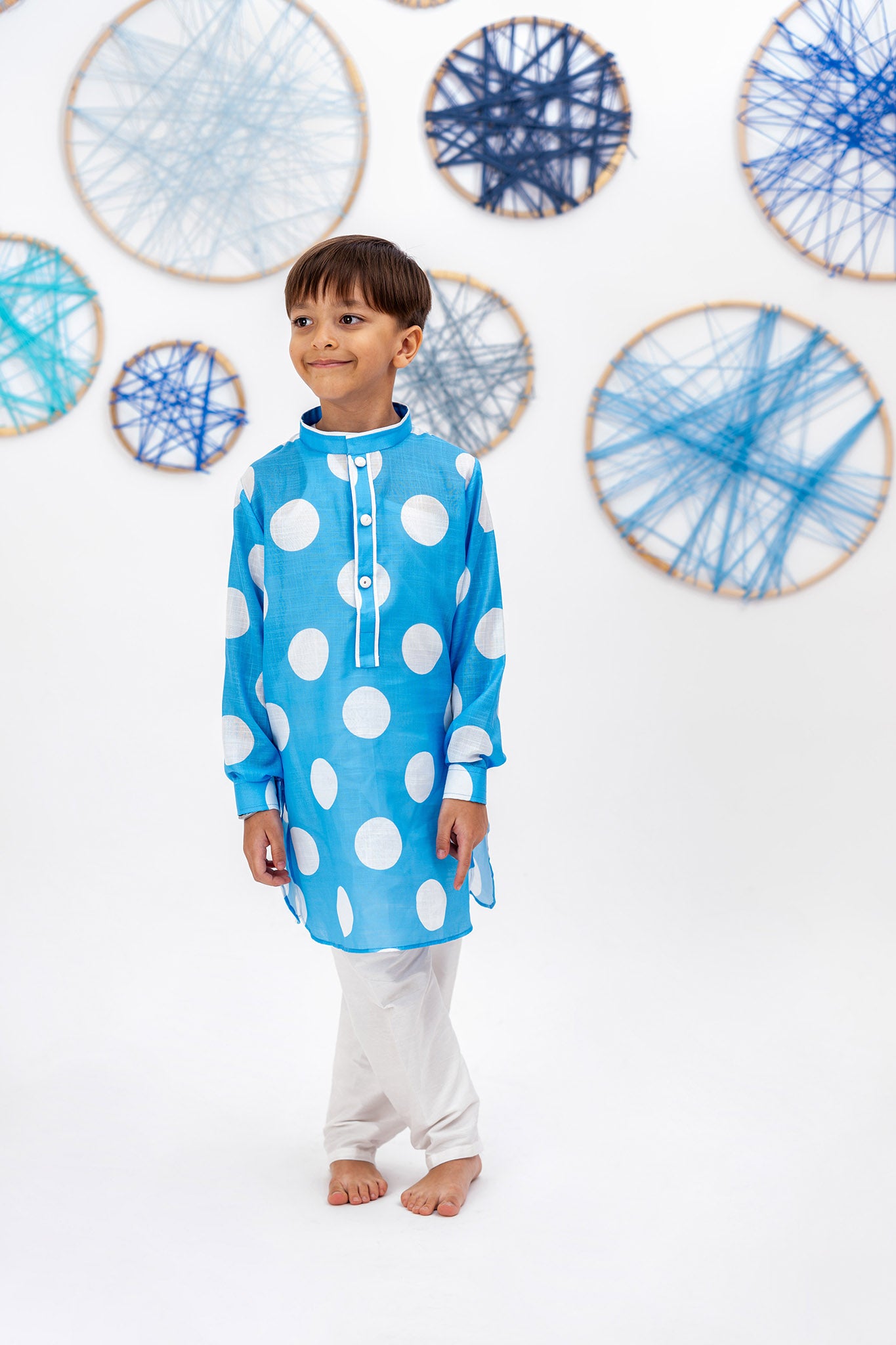 Polka dots kurta with pyjama