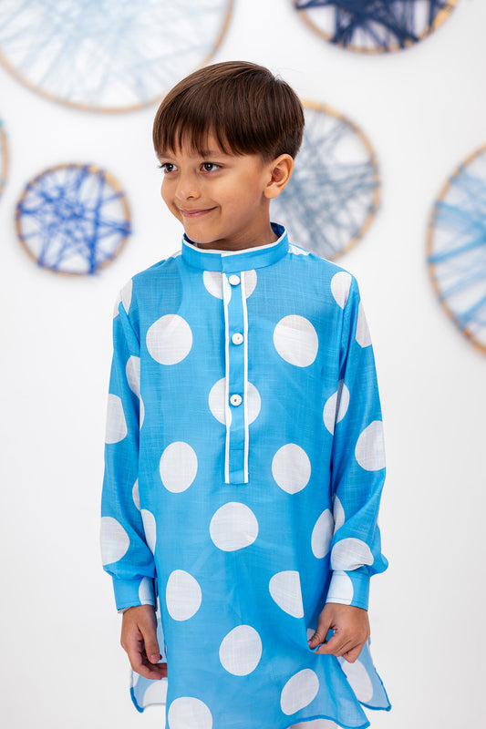 Polka dots kurta with pyjama