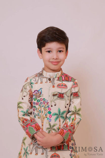 Baraat Sherwani with  Bambar silk kurta and pajama
