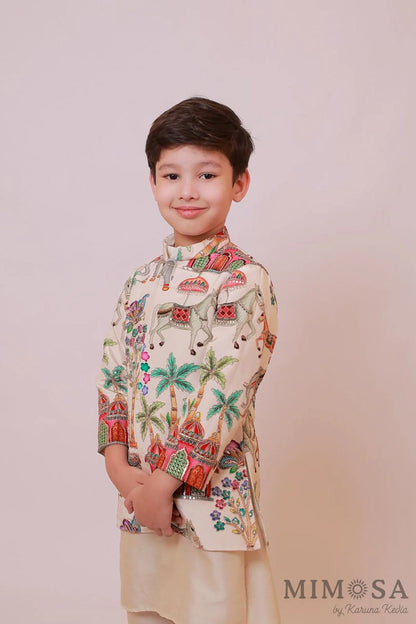 Baraat Sherwani with  Bambar silk kurta and pajama