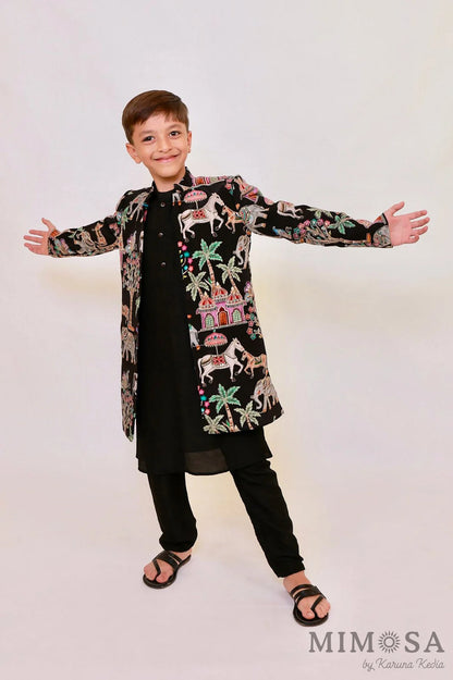 Baraat Sherwani with  Bambar silk kurta and pajama