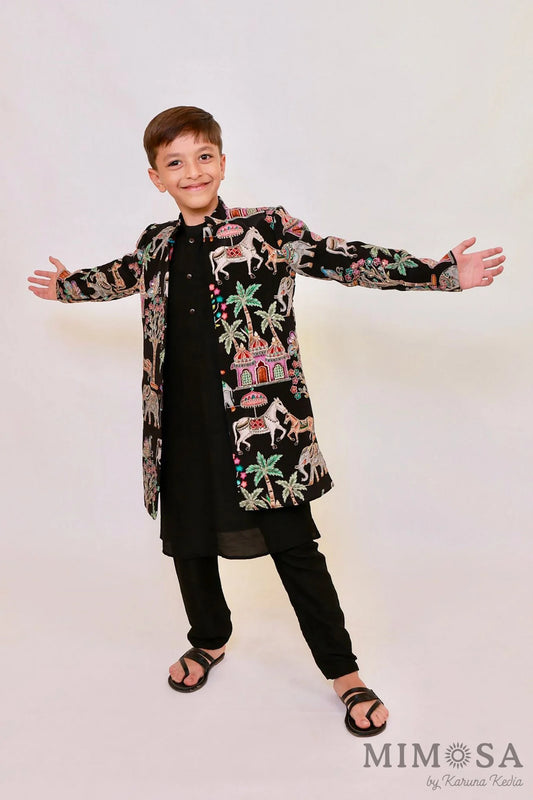 Baraat Sherwani with  Bambar silk kurta and pajama