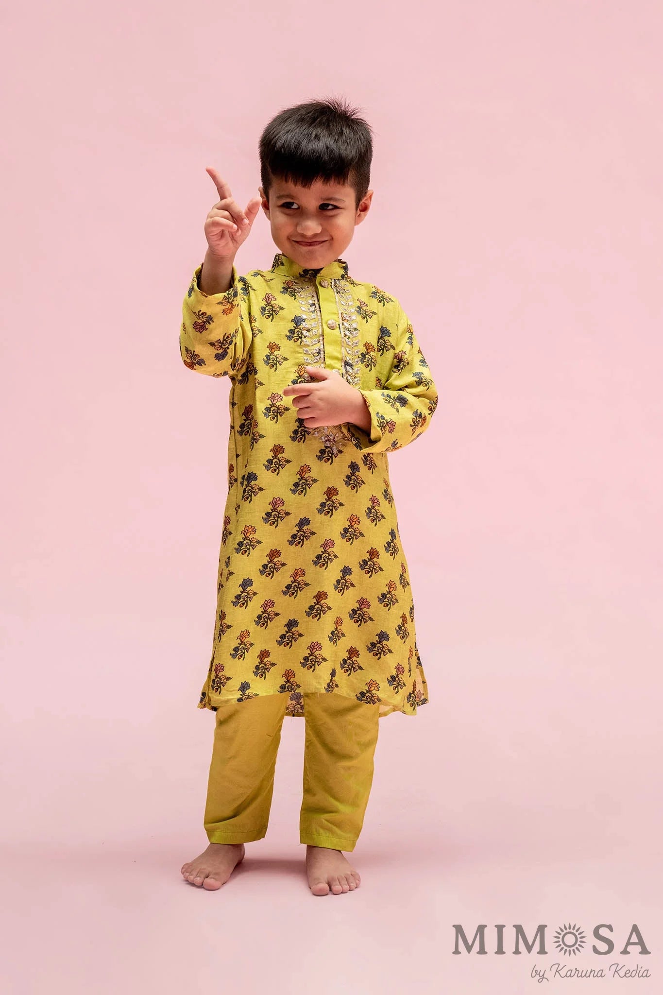 Block Pin, Kurta with Mirror Work and kota border and solid Kulla bottoms