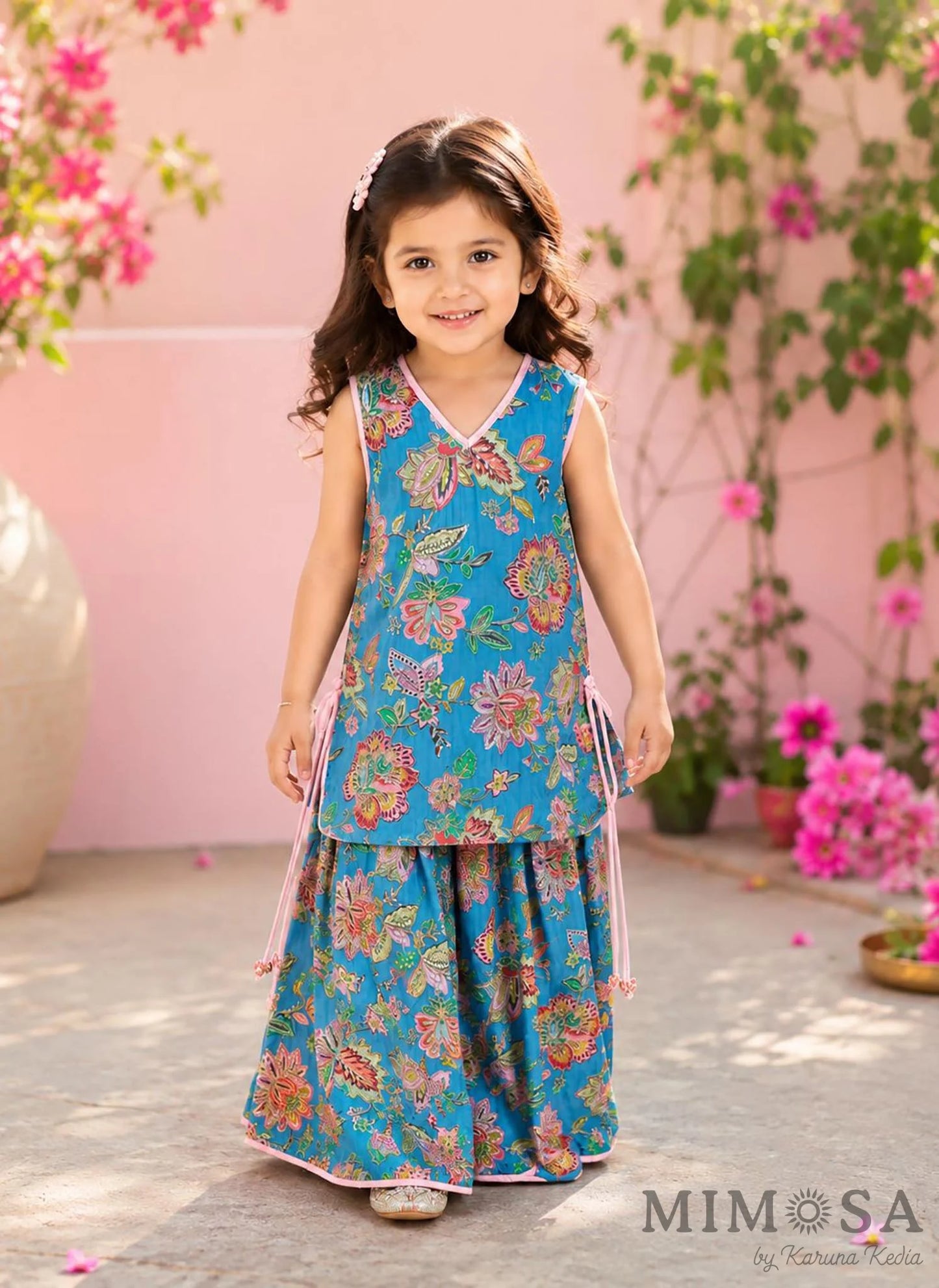 Blue floral palazo set