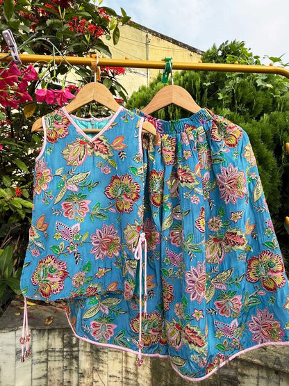 Blue floral palazo set