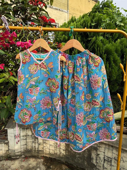 Blue floral palazo set
