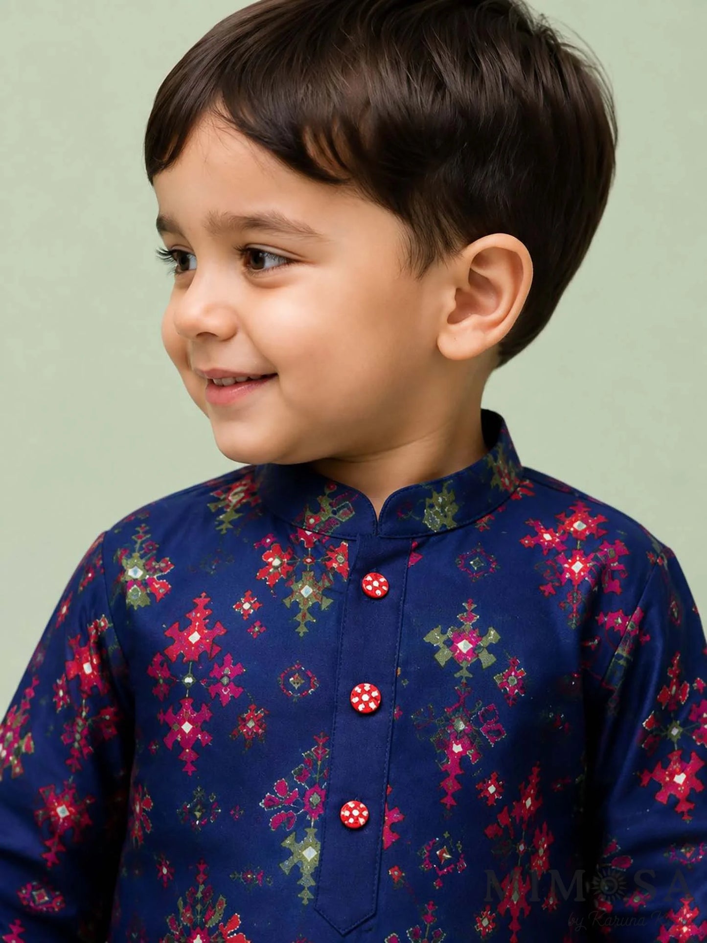 Chanderi silk Kurta with Patola print highlighted with mirror work with mal mal lining  and cotton silk pants