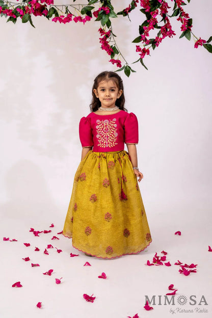 Crushed tissue lehnga set