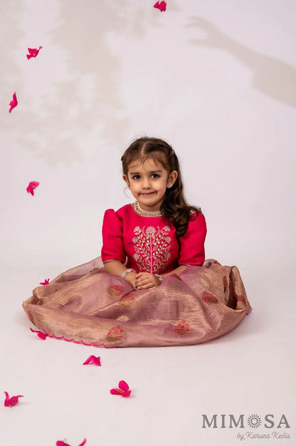 Crushed tissue lehnga set