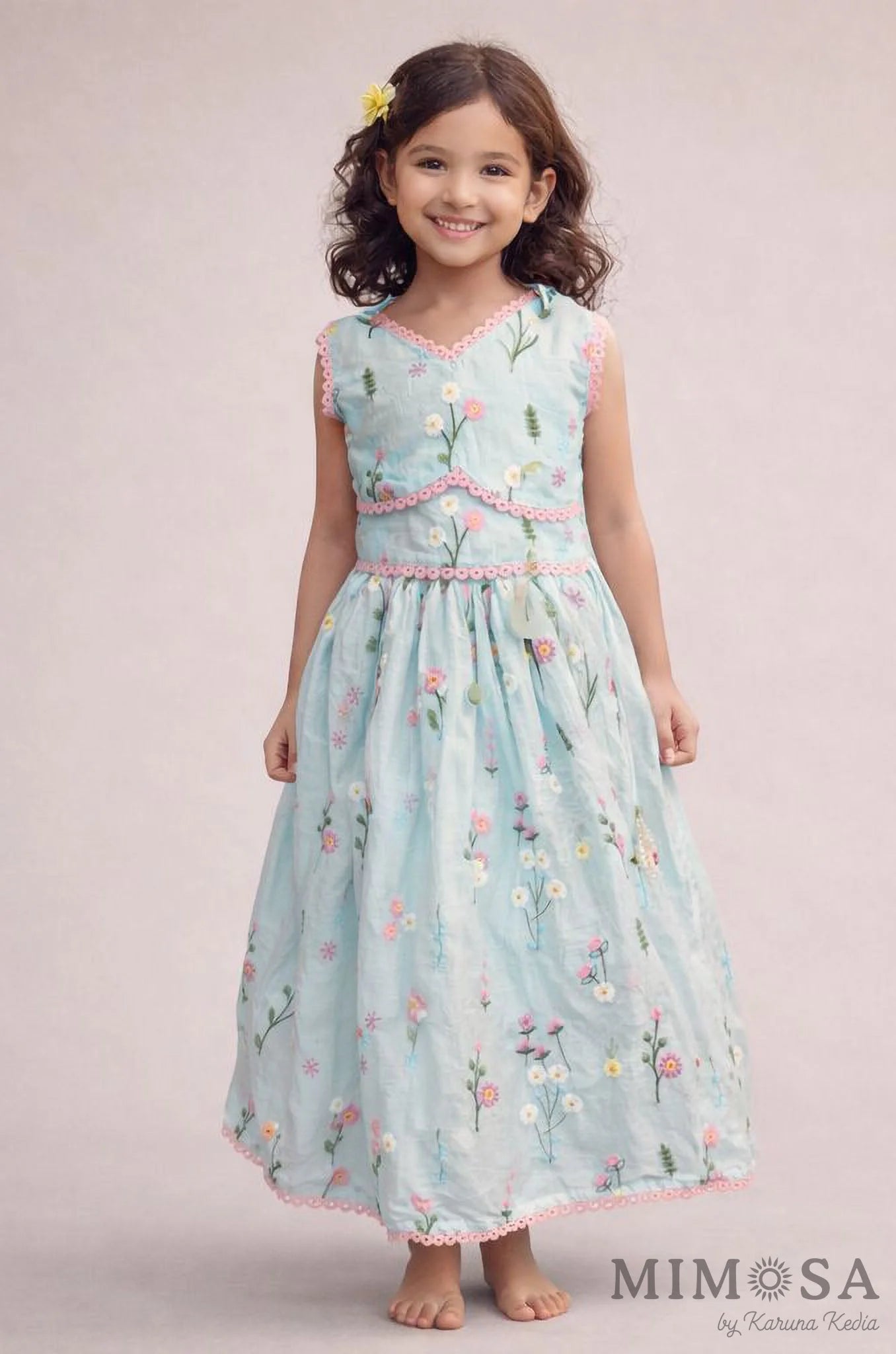 Mul Chanderi skirt top set