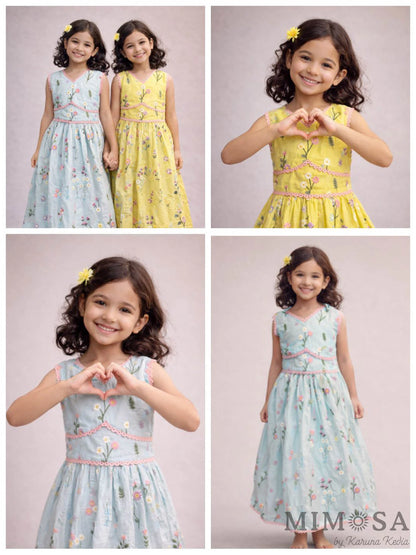 Mul Chanderi skirt top set
