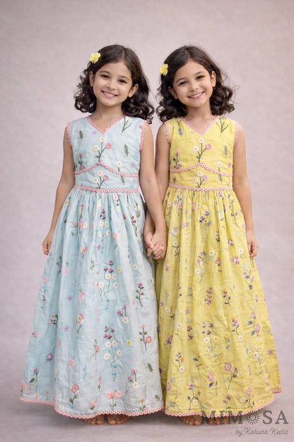 Mul Chanderi skirt top set