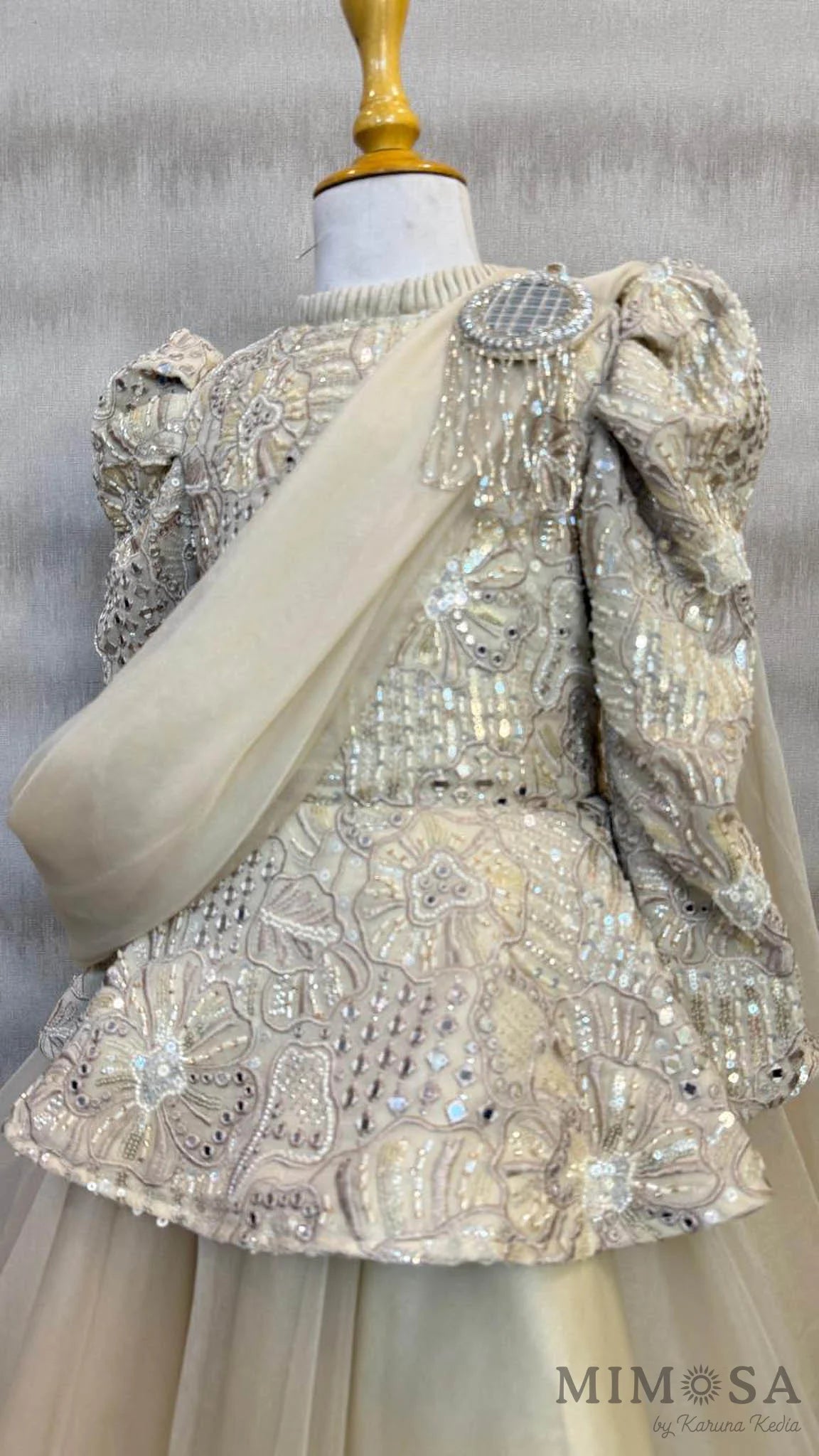 Embroidered Peplum gown