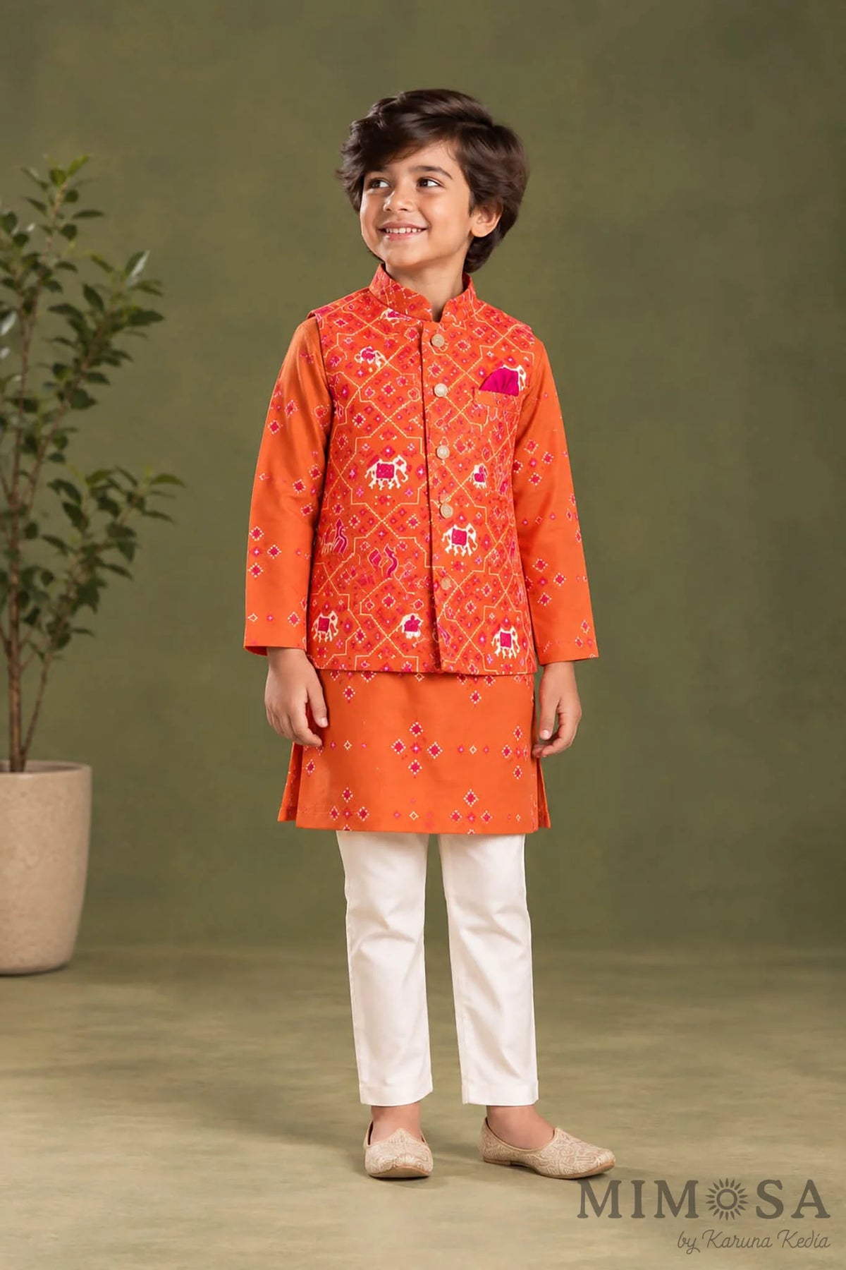 Patola Kurta with Bundi