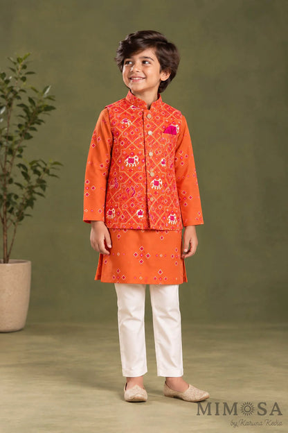 Patola Kurta with Bundi