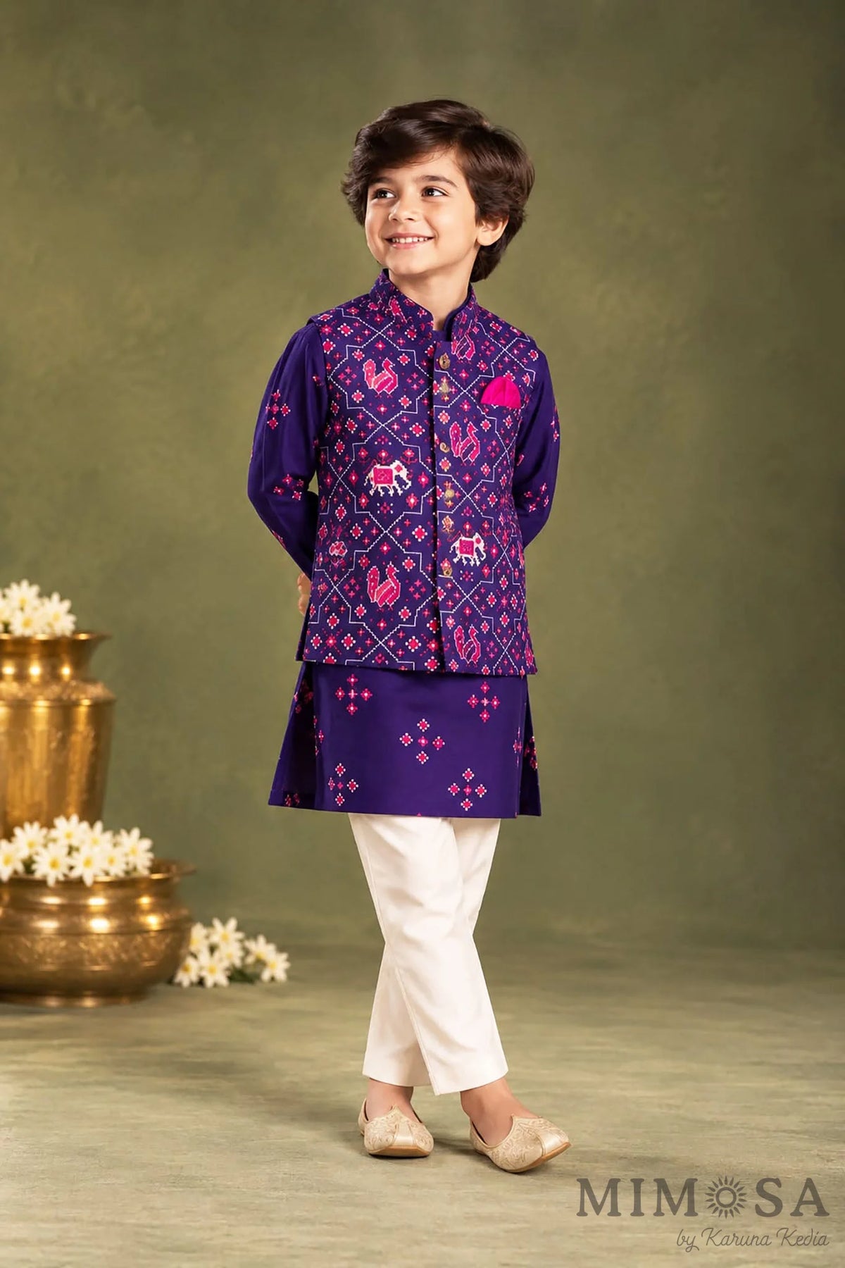 Patola Kurta with Bundi
