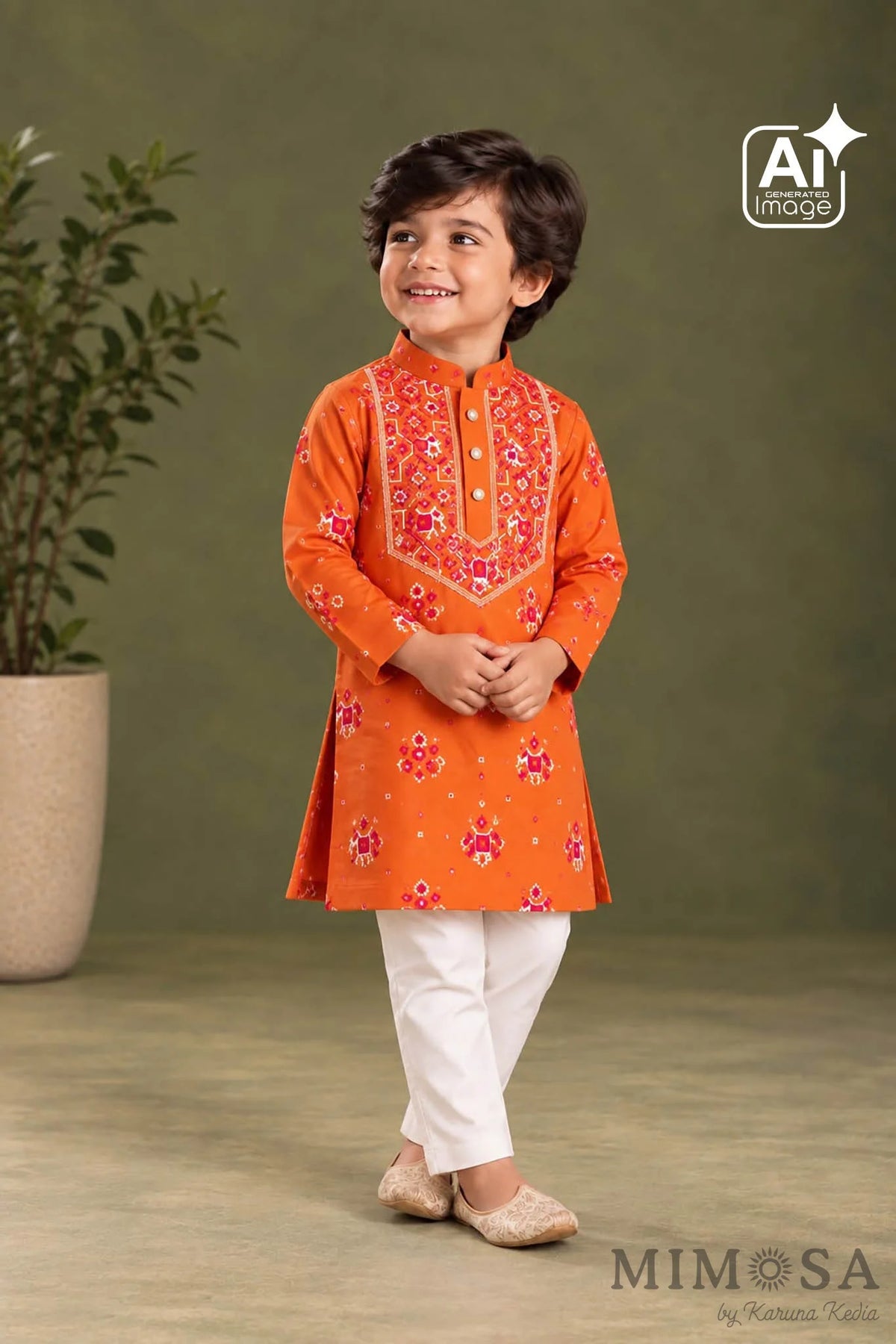 Patola Print Chanderi Yoke Kurta