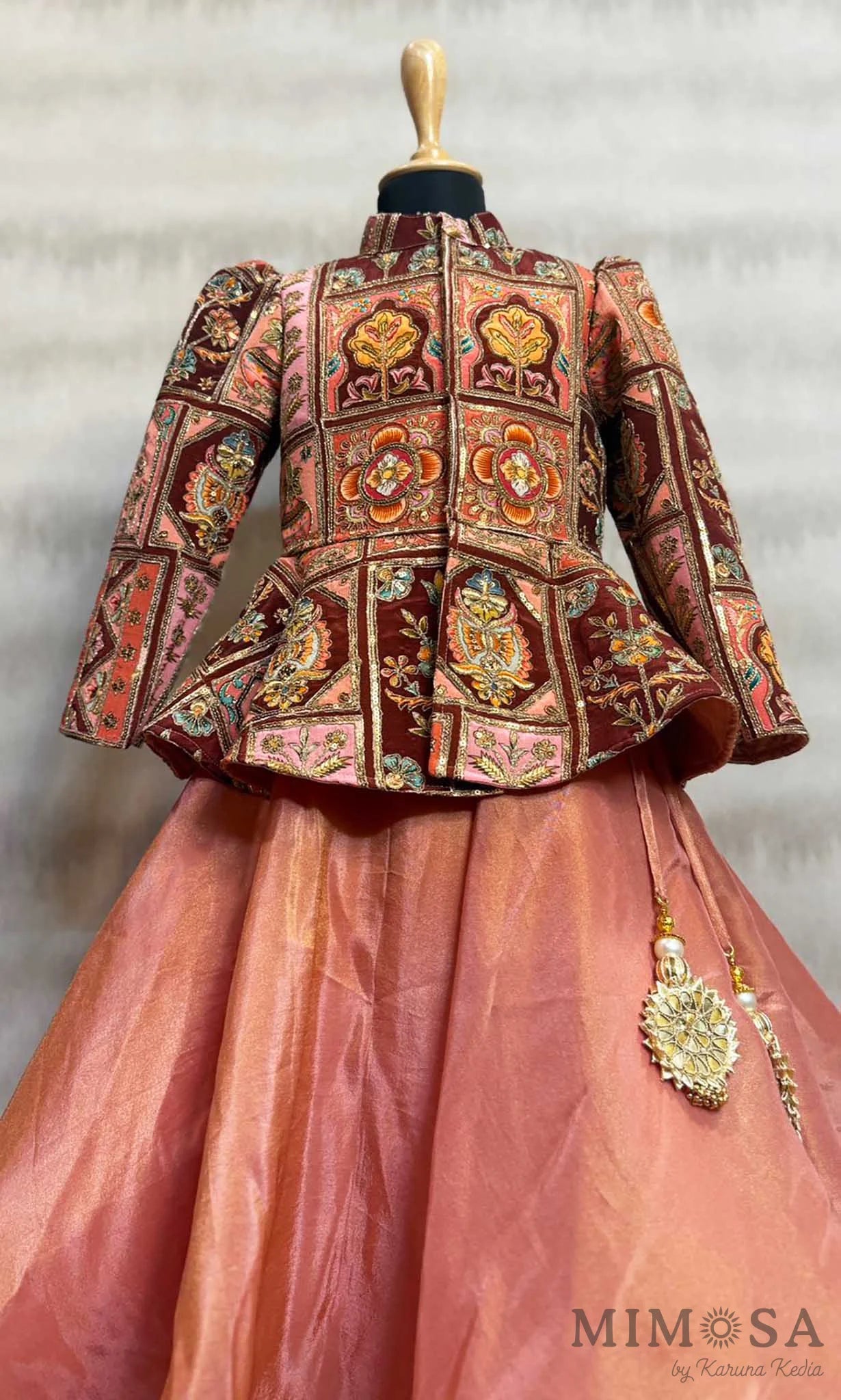 Peplum print and embroidered jacket