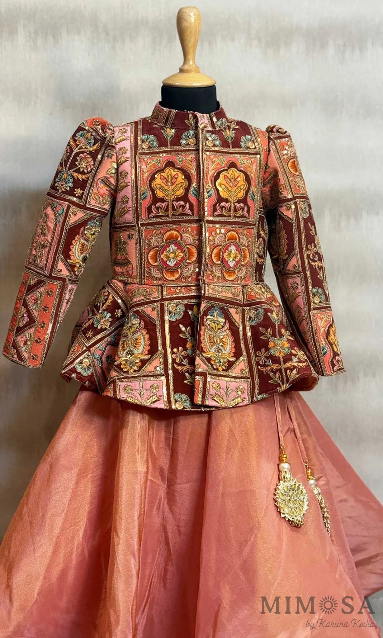 Peplum print and embroidered jacket