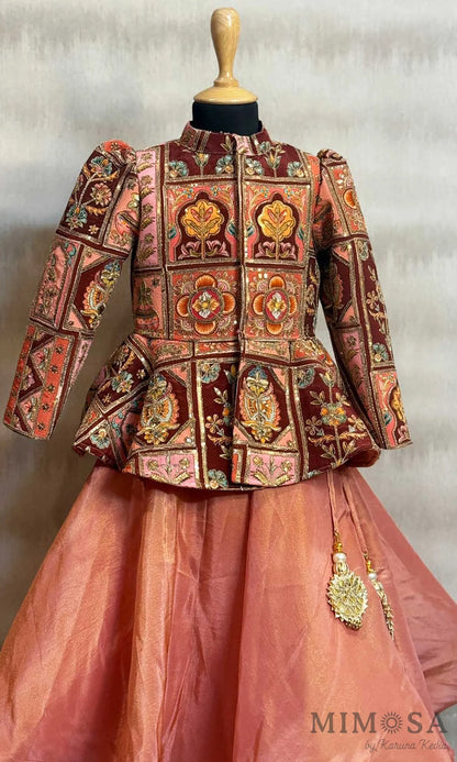 Peplum print and embroidered jacket