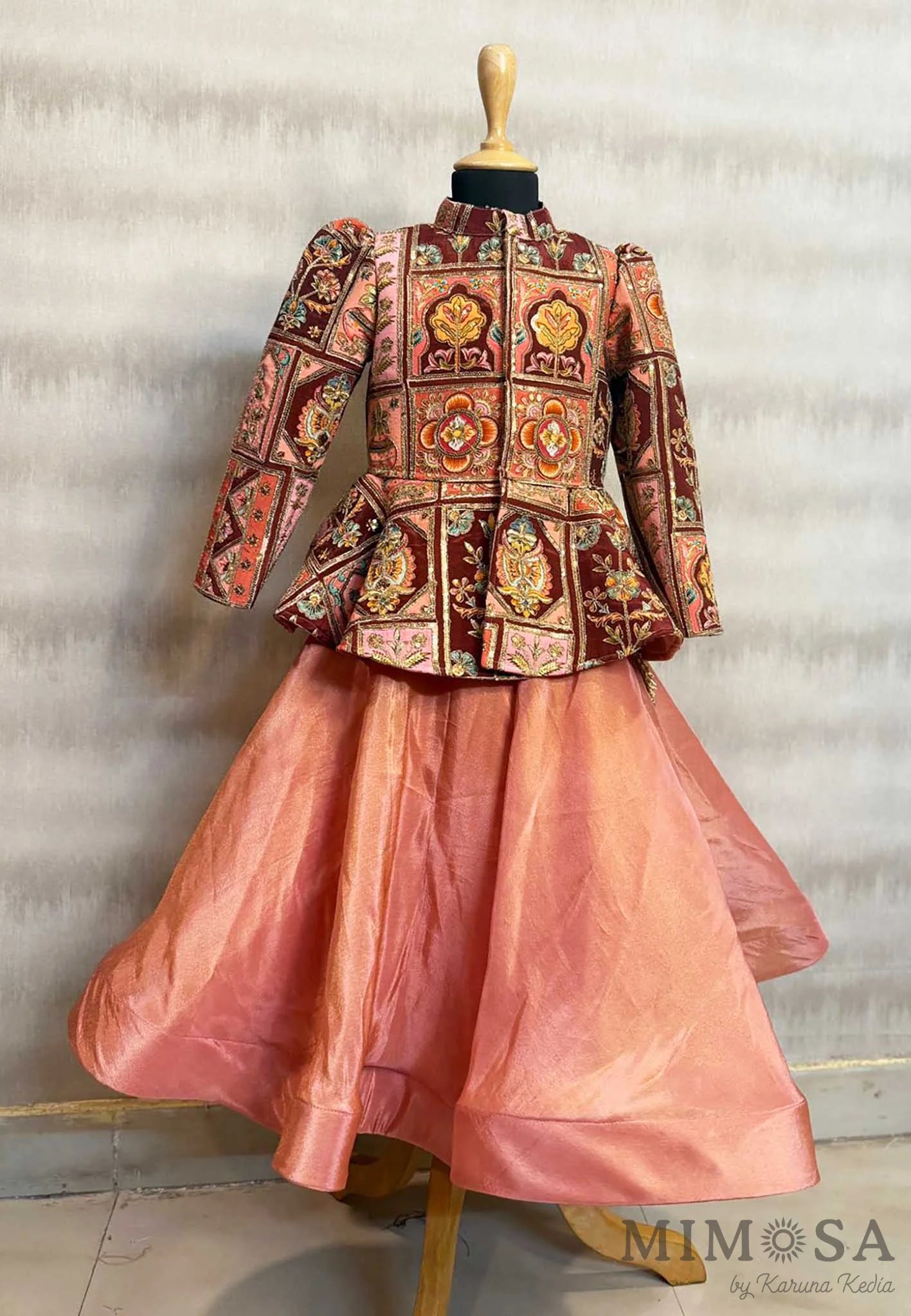 Peplum print and embroidered jacket