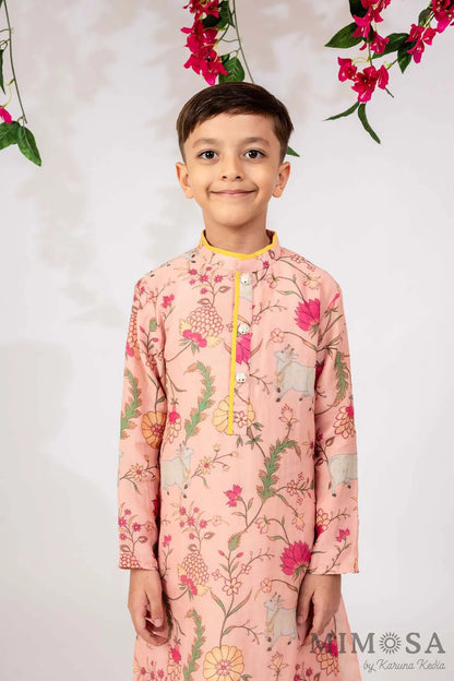 Pichwai print mal chanderi kurta sets
